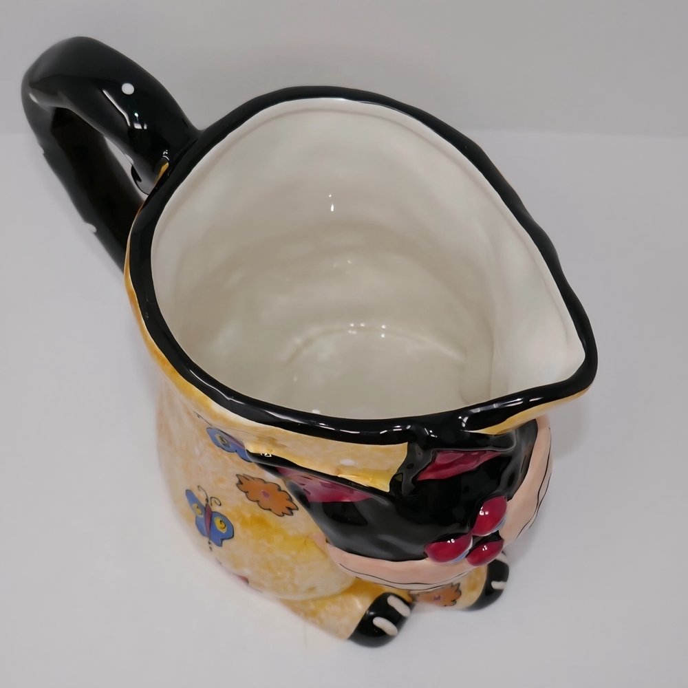 Colorful Cat Pitcher with Floral Design. * - Picture 10 of 12